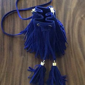 Blue Fringe mini bag